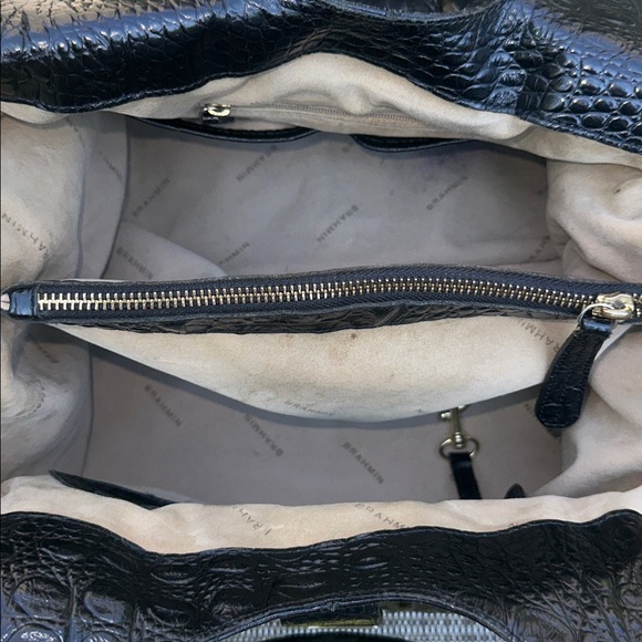 BRAHMIN BAG Black Melbourne croc Embossed shoulder handbag - Picture 9 of 15